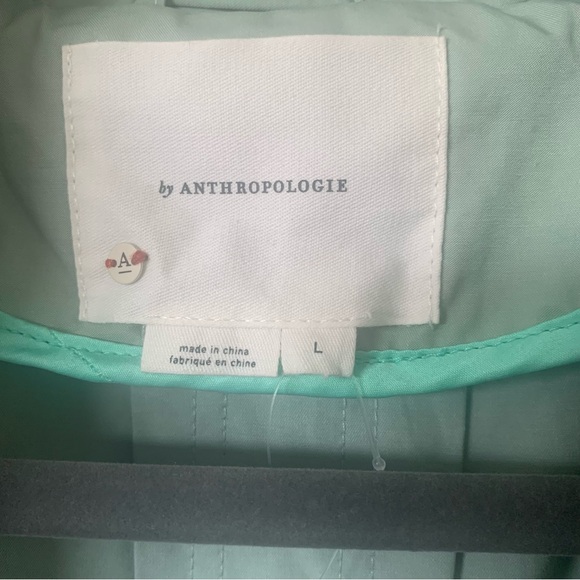 By Anthropologie Cropped Trench Coat – Mint – Size Large – NWT - Picture 11 of 16